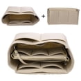 thumbnail image 2 of Bolsa de fieltro para bolso, organizador de maquillaje, para viaje (color: beige, tamaño: 30 x 17 x 21 cm), 2 of 3