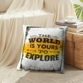 thumbnail image 4 of LALILO Throw Pillow Covers World Creative Adventure Motivation Cushion Cover 18" x 18", 2 Pack, 4 of 6