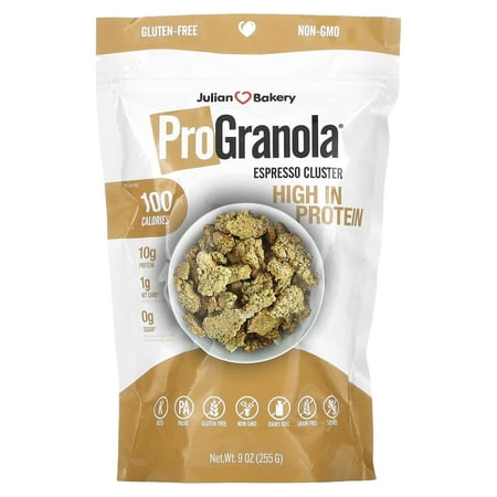 Julian Bakery ProGranola Espresso Cluster 9 oz (255 g) Pack of 4 Julian Bakery ProGranola Espresso Cluster 9 oz (255 g) Pack of 4