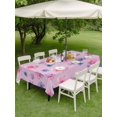 thumbnail image 3 of Outdoor Tablecloth with Umbrella Hole and Zipper, Spring Floral Rectangle Table Cloth 60x120 Inch Waterproof Tablecloth, Summer Botanical Purple Pink Flower Picnic Table Cover for Patio Camping, 3 of 7