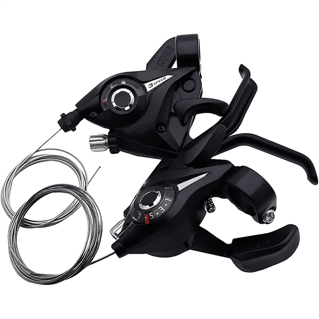 21-Speed Bike Derailleur and Shifter Set,Bicycle 3x7 Shift Levers with Brake, Cycling Disc Handle, Includes Shift Cable,2 x Cycling Disc Handle