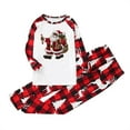 thumbnail image 3 of Odeerbi Christmas Pajamas for Family Holiday Long Sleeve Family Christmas Pajamas Matching Sets Kids Christmas Plaid Printed Blouse Tops + Pants Sleepwear Family Matching PJs Set Red, 3 of 6