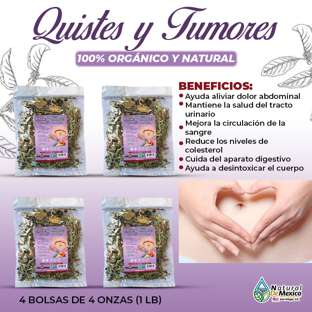 Quistes y Tumores Herbal/Tea 1 Lb-453gr. (4 Bolsas de 4 Oz.) 100% Origina y Natural, Úlceras y Hemorragias. COMPUESTO HERBAL