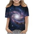 thumbnail image 7 of Fnooota Girls T Shirts, Printed Short Sleeve Gradient Print Crew Neck Summer Tops Multicolor Size 9-10 T, 7 of 7