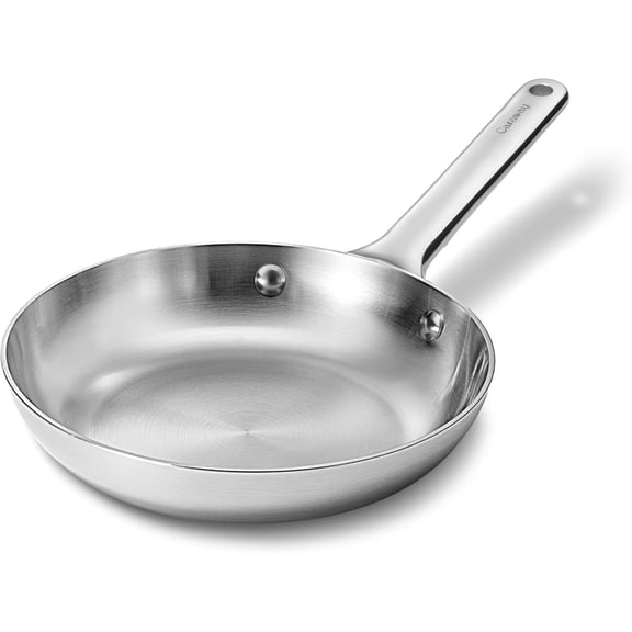 Caraway Stainless Steel Mini Fry Pan - 8 Inch Stainless Steel Frying Pan – Oven Safe & Compatible with All Stovetops