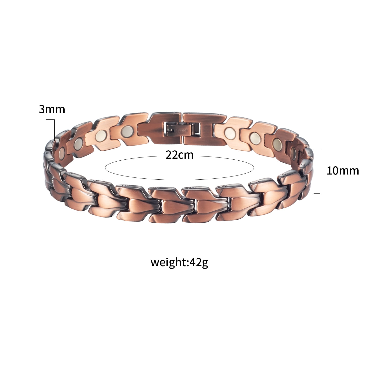 Wollet Copper Magnetic Bracelets Men, Pure Copper Jewelry, Valentine‘s Day Gift