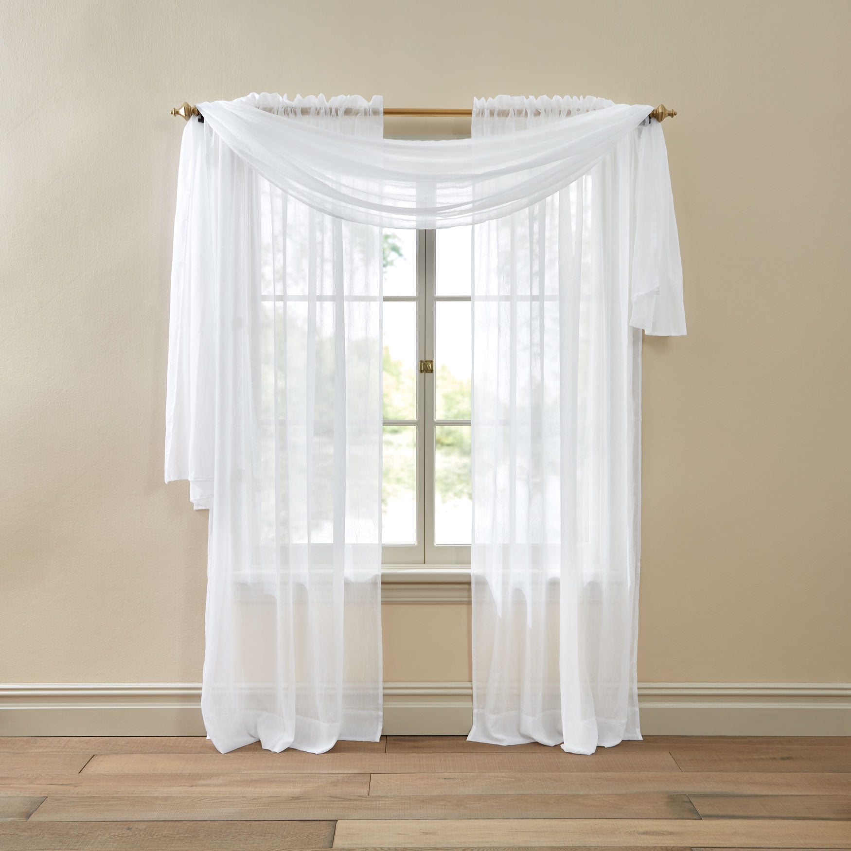 Brylanehome Crushed Voile Scarf Valance Curtain Window Drape Walmart