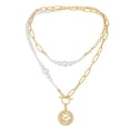 thumbnail image 1 of Collar de cadena de perlas de la cadena de perlas de doble capa 1pc collar collar pendiente (color surtido), 1 of 6