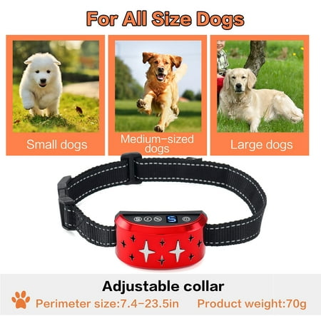 Waterproof Rechargeable Anti No Barking Collar With LED indicator Adjustable Vibration Shock Collars Electric Shock Dog Bark Collar Training Tool Fit All Size
