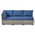 thumbnail image 2 of PARKWELL 3-Pieces Outdoor Modular 3 Seats Sofa,All-Weather Patio Rattan Wicker Couch Deep Seat Furniture Set with Cushion,Taupe/Navy, 2 of 9