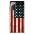 thumbnail image 1 of DistinctInk Clear Shockproof Hybrid Case for Samsung Galaxy Note 20 (6.7" Screen) - TPU Bumper, Acrylic Back, Tempered Glass Screen Protector - Red White Blue United States Flag Old - America, 1 of 3