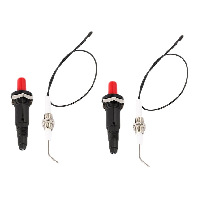 Kit d'Allumage Piézo pour Gril à Gaz, Bouton Poussoir, 2 Pcs, Noir