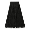 thumbnail image 3 of B91xZ Jupe Midi pour Femmes Taille Élastique Jupe Longue Évasée, Noir L, 3 of 4