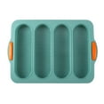 thumbnail image 2 of 4-Cavity Silicone Bread Pan | Non-Stick Sourdough Mold | Heat-Resistant Baking Pan for Homemade Sandwich Rolls | 13.4x9.4 Inch Green White Pink Options, 2 of 7