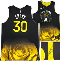 Golden State Warriors Stephen Curry Autographed Black Nike Authentic City Edition Jersey Size 52 JSA 235682