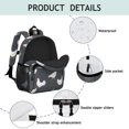 thumbnail image 4 of Rooster and Hen Grey Pattern Backpack for School, Cute School Bag with Adjustable Shoulder Straps and Padded Back, 15"x11.42"x5.5", 4 of 5
