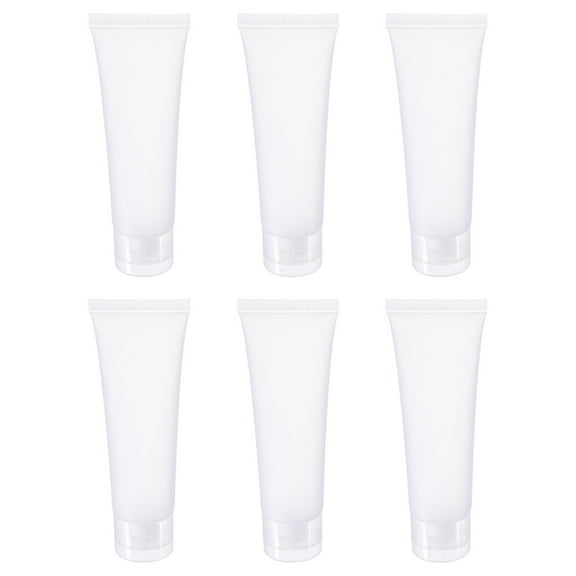 Uxcell 50ml Squeeze Tube Empty Cosmetic Tubes Plastic with Flip Lid Translucent Frosted 6 Pack