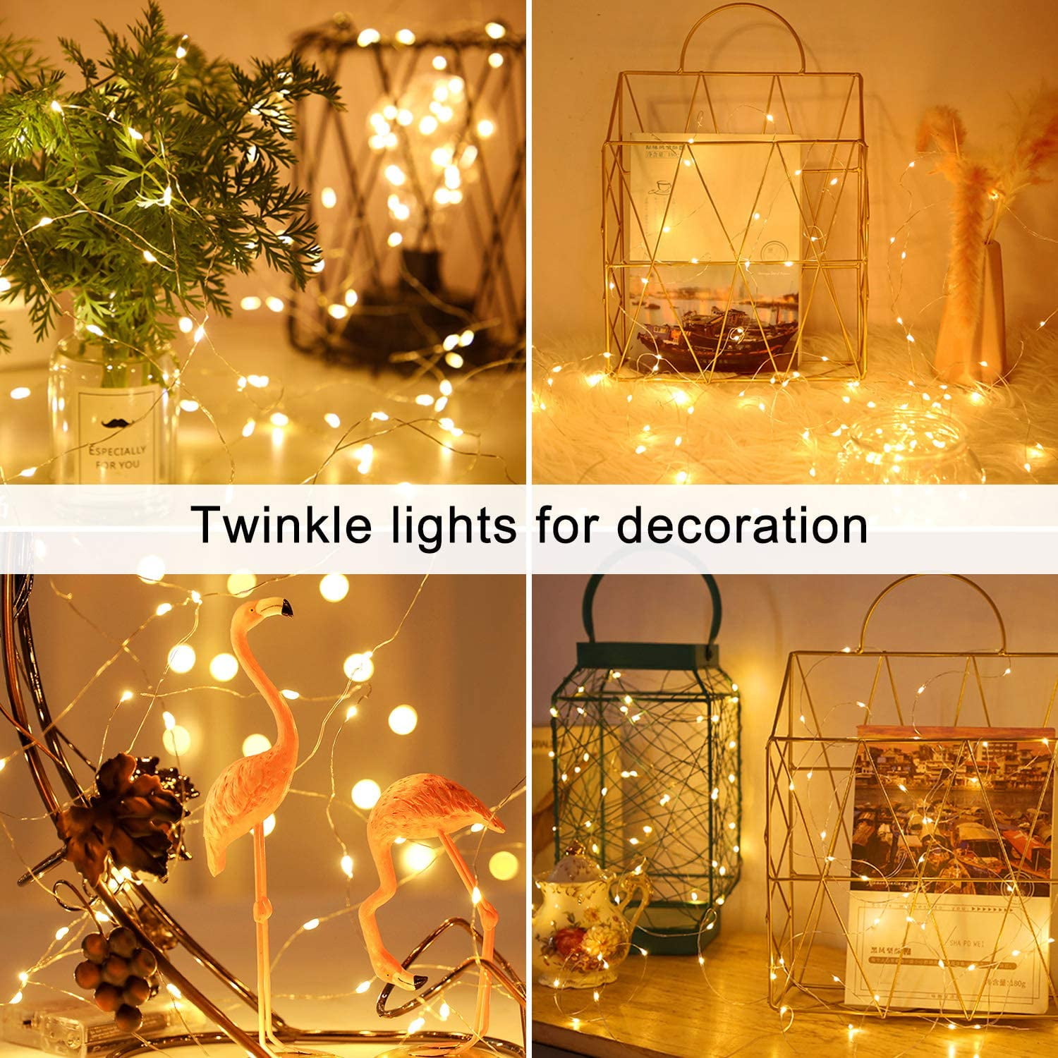 100 Light Indoor / Outdoor 33' Battery Operated LED String Light- Warm White 2 Pack