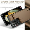 thumbnail image 2 of Mantto Case for Samsung Galaxy S21 Ultra with Card Holder, Retro PU Leather RFID Blocking Credit Card Slots Double Magnetic Clasp Flip Kickstand Shockproof Phone Cover for Galaxy S21 Ultra,Brown, 2 of 9