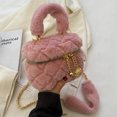 thumbnail image 1 of Bolso de hombro con cadena para mujer, bolso informal borroso, bolso Hobo suave, bolso para citas diarias, 1 of 8
