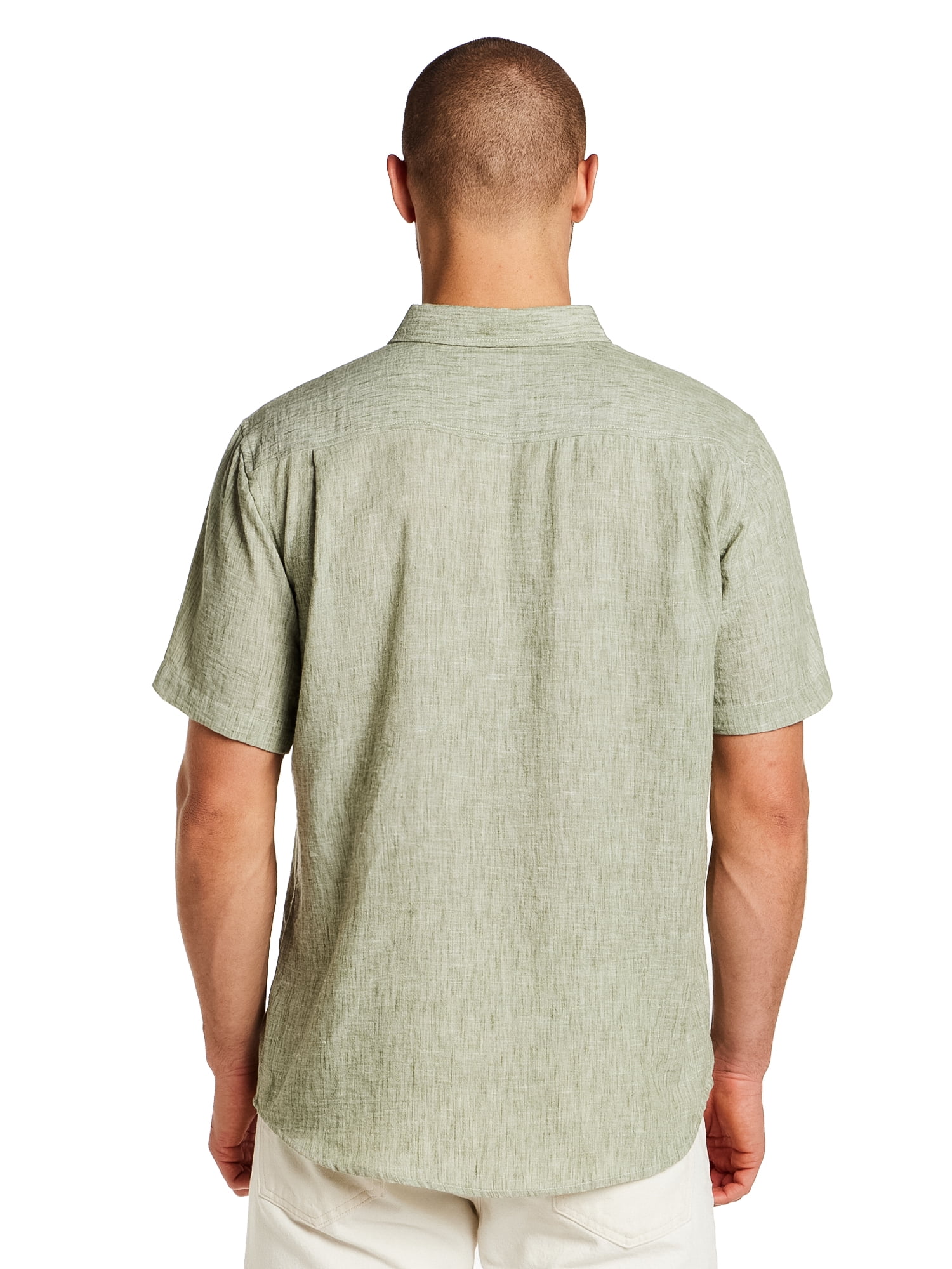 Frontier Threads Men's Short Sleeve Linen Like Button Up Shirt