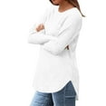 thumbnail image 5 of Christmas Gifts Rciityk White Womens Sweaters Fall Fashion Casual Long Sleeve Shirts Lightweight Loose Crewneck Pullover Tunic Sweaters Top, 5 of 7