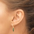 thumbnail image 6 of 18K Gold Plated Sterling Silver Artificial Malachite Spike Drop Huggie Earrings, 6 of 6