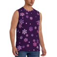 thumbnail image 2 of Bingfone Purple Snow Flakes Pattern Men's Tank Tops Workout Sleeveless Tee Shirts Running Beach Tanks for Men-X-Large, 2 of 4