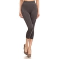 thumbnail image 3 of COUVER Women Seamless Stretch Capri Leggings, Charcoal, One Size, 3 of 7