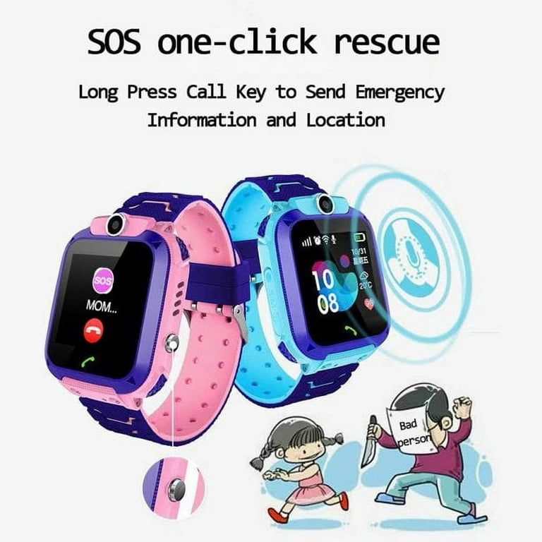 Kids Waterproof Smart Watch Phone, AGPS Tracker Touchscreen Anti-Lost  Smartwatch SOS Alarm Clock Camera Smart Watch Christmas Birthday Gifts for  3-12 Boy Girls-blue - Walmart.com