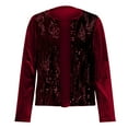 thumbnail image 4 of JFGHDG Cardigan Sweaters for Women Sequin Cardigan for Women Office Clothes for Women Blazer for Women Short Sleeve Blazer Blazers for Women Business Casual Jackets for Women Red L, 4 of 5