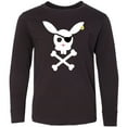 thumbnail image 3 of Inktastic Cute Easter Pirate Bunny with Eyepatch and Earring Long Sleeve Youth T-Shirt, 3 of 5