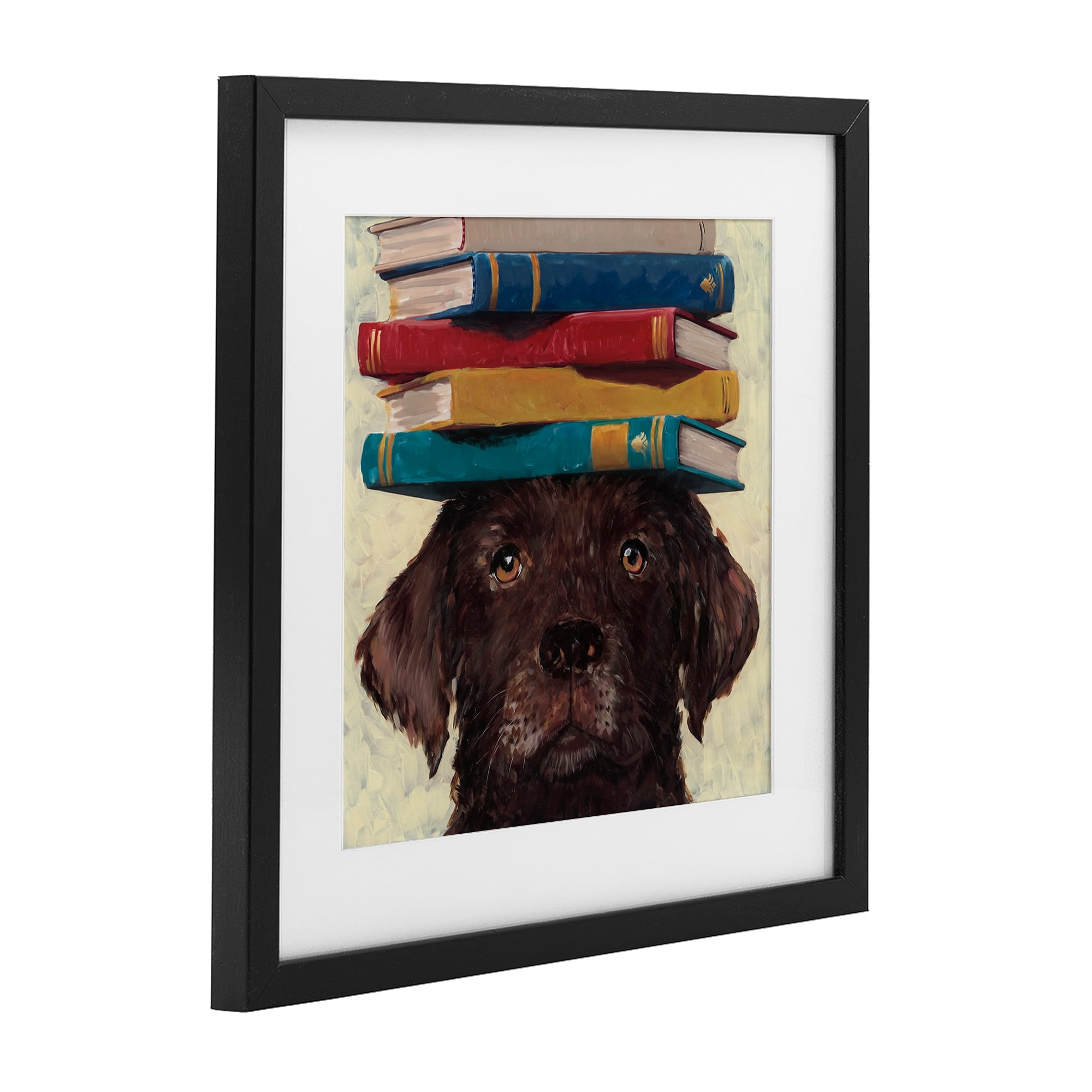Stupell Industries Studious Abby Dog Black Framed Print Under Glass, design by Studio Bautista