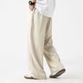 thumbnail image 6 of OSOLU Men's Summer Light Loose Straight Tube Solid Color Basic Easy To Pants Trousers Everyday Comfort Versatile Workout Training Joggers Bottoms, 6 of 9