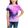 thumbnail image 3 of CYRBOKO Girls Graphic Tees, Casual Short Sleeve Pullover Crew Neck Summer T-Shirts Pink Size 7-8 T, 3 of 4