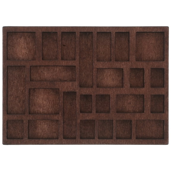 OUNONA Elegant Dark Brown Wooden Jewelry Organizer Box Compact and Versatile Storage for Home and Office