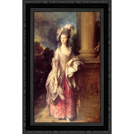 Mrs Graham 18x24 Black Ornate Wood Framed Canvas Art by Gainsborough, Thomas