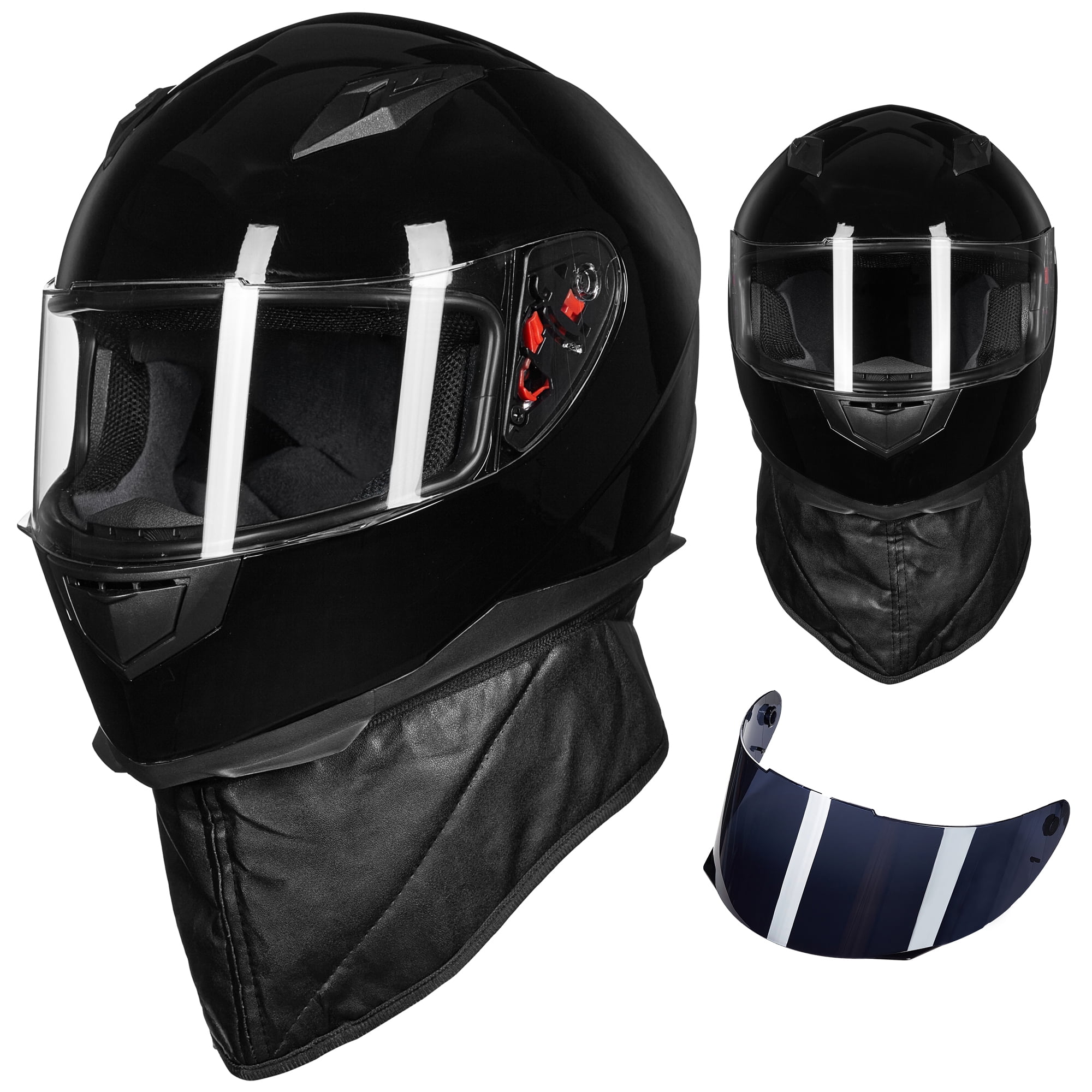 Ilm Full Face Motorcycle Street Bike Helmet With Removable Winter Neck Scarf 2 for sale online 