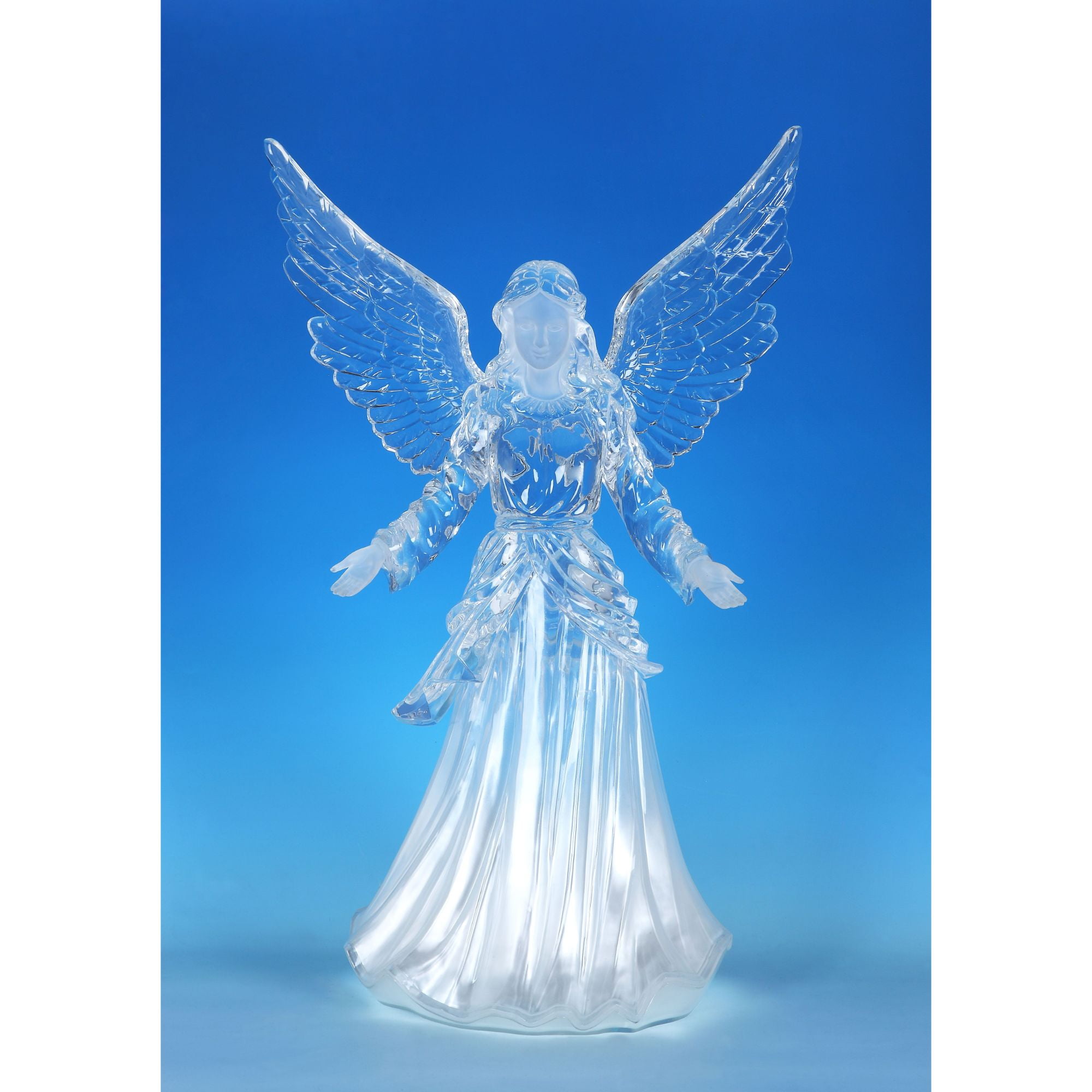 23.25" Clear Large Winged Angel LED Lighted Tabletop Decor Walmart