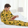thumbnail image 6 of Honeii Bees and Sunflowers Pattern Mens Pajamas Set,2pcs Men's Lounge Long Sleeve Sleep Shirt and Pajama Bottoms Sleepwear Set,Mens Pjs Sets-XX-Large, 6 of 7
