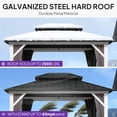 thumbnail image 3 of PURPLE LEAF 8' X 10' Outdoor Hardtop Gazebo Metal Double Roof White Aluminum Frame Heavy Duty Patio Gazebo with Curtain and Netting for Backyard and Garden, Grey, 3 of 9