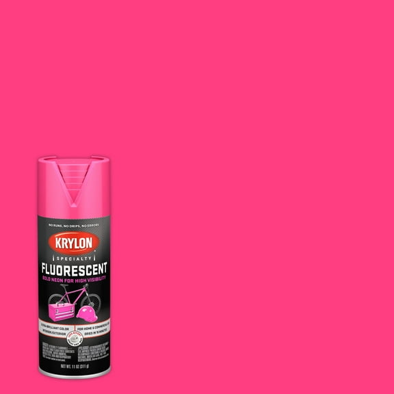 Krylon K03105777 Krylon Fluorescent Paint Cerise Gloss 11 oz. Spray Paint, Multi-Surface, (1 Piece, 1 Pack)