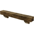 thumbnail image 3 of Ekena Millwork 6"H x 8"D x 72"W Rough Cedar Faux Wood Fireplace Mantel Kit with Ashford Corbels, Natural Golden Oak, 3 of 10