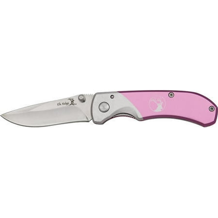 Handle Stainless Steel Liner Lock - Elk Ridge 147 Folding Knife Carbon Steel Aluminum Handle Medium Linerlock
