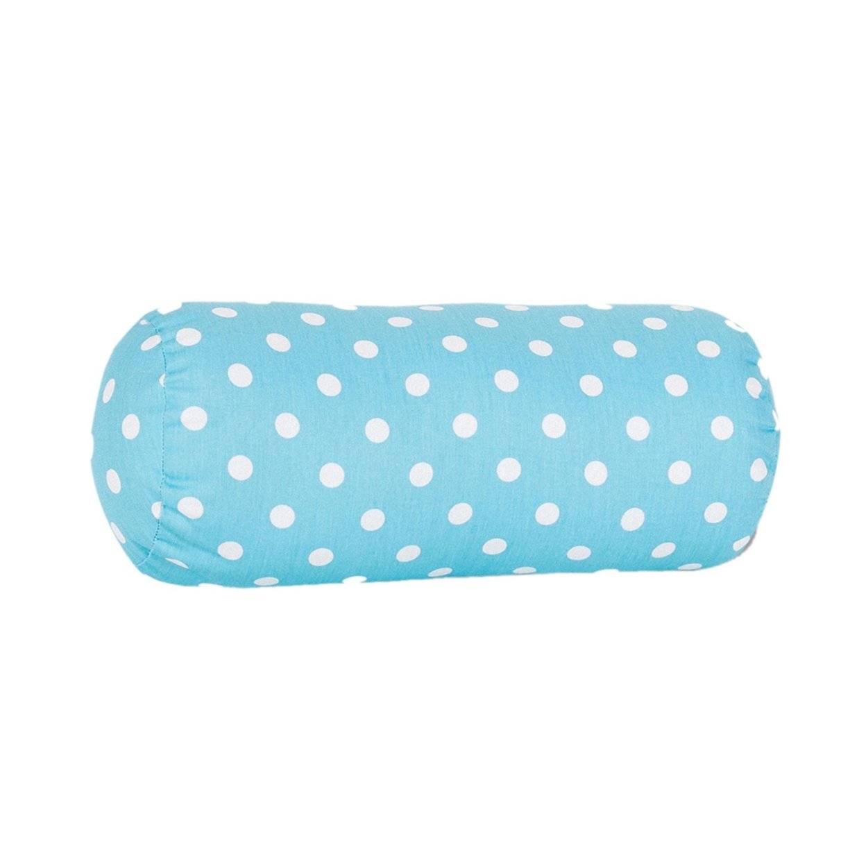 Majestic Home Goods Decorative Aquamarine Small Polka Dot Round Bolster
