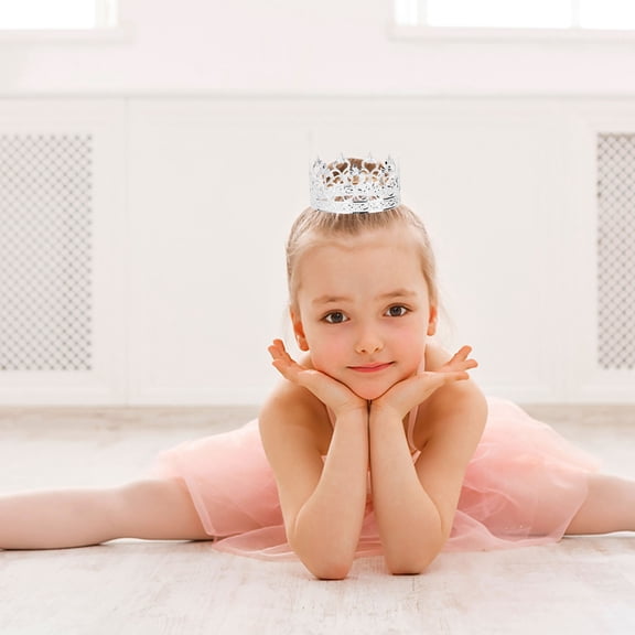 GETAJGHSD 1PC Birthday Party Crown Decoration in Silver for Cake Topper Use