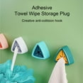 thumbnail image 4 of Naiovety ABS toallero montado en la pared Triangular sin perforaciones impermeable hogar cocina cepillo toallita titular colgador organizador Juegos de accesorios de baño Rosa Naiovety HA082501-03, 4 of 6