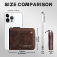 thumbnail image 2 of Men's Zipper Wallet Leather Bifold Wallets Slim RFID Blocking Zip Around Credit Card Holder Compact Small Wallet, 2 of 9