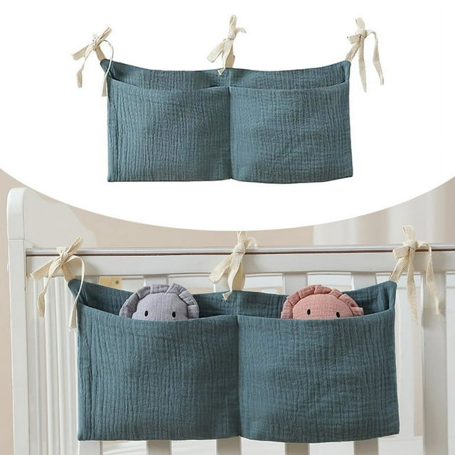 Storage Containers for Baby Bedside — Crib Organizer Bag for Milk Bottle Bibs Nappy Storage Dormitory Bed Bunk Organizing Bag