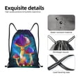 thumbnail image 4 of Saiise Magic Mushrooms ,Fireflies Pattern Sports Drawstring Backpack - String Swim Gym Bag with Wet Proof Pocket for Women&Men-Medium, 4 of 6